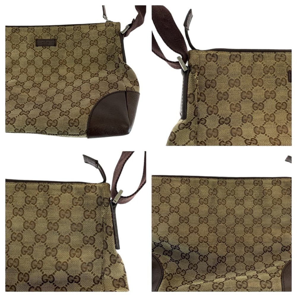 GUCCI Brown Beige Shoulder Bag Messenger GG Canvas - Picture 6 of 10